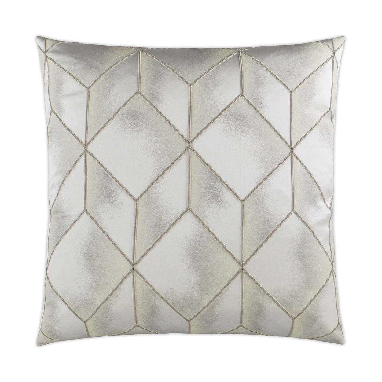D.V. KAP HOME   24" x 24" Social Call Pillow - Platinum Glam, Transitional, Geometric    - 2842-P-2424