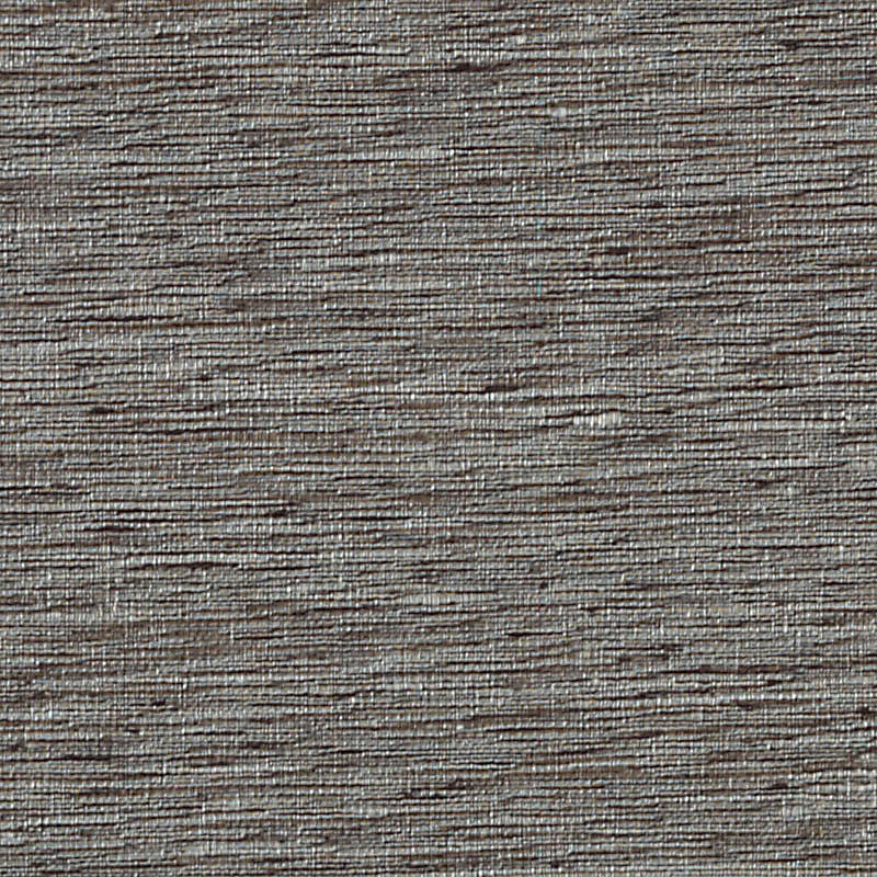 Close-up of grey-brown woven fabric with subtle horizontal ridges.