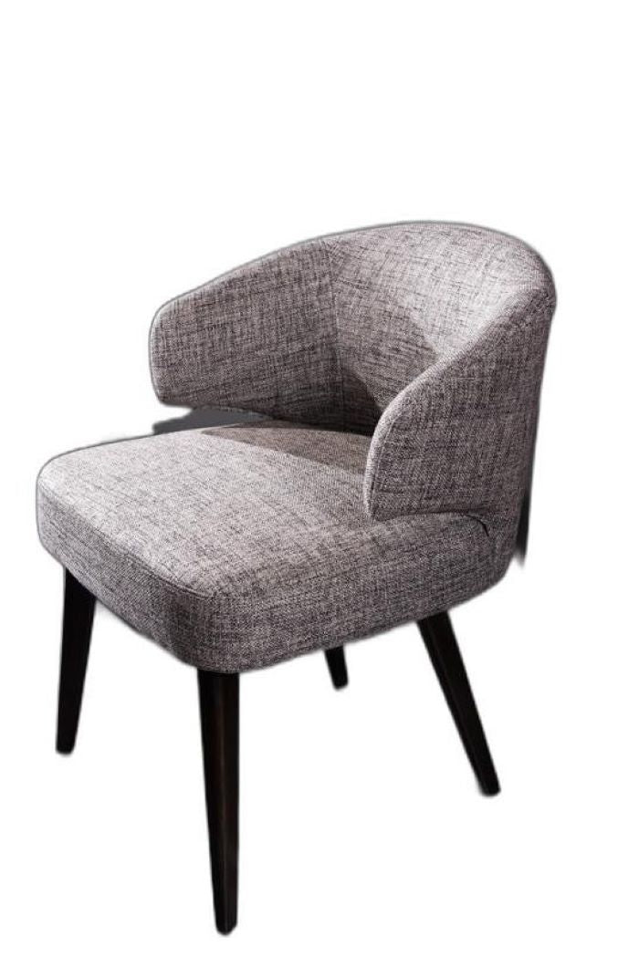 Gray And Black Upholstered Fabric Dining Side Chair