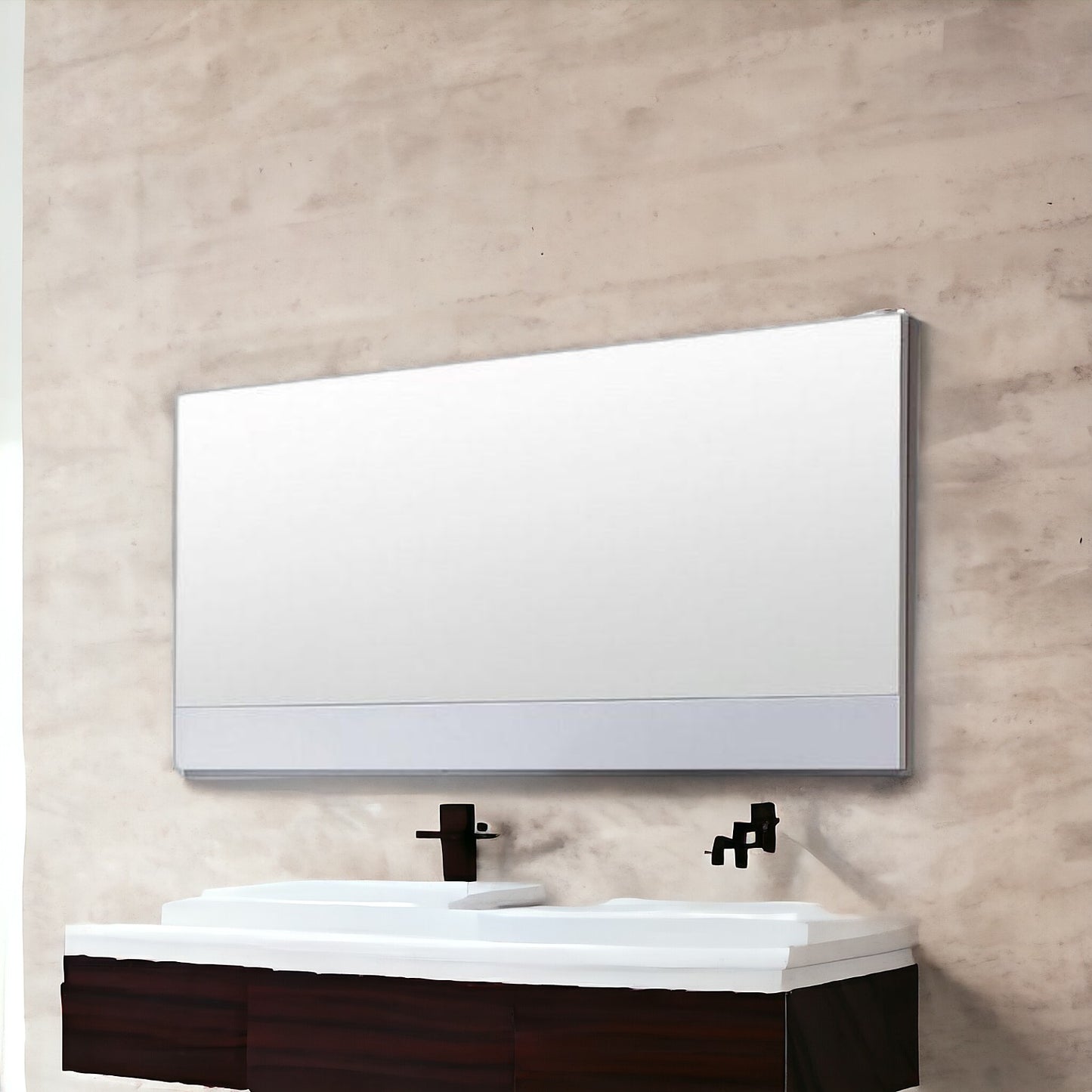 24" White Framed Bathroom Vanity Mirror