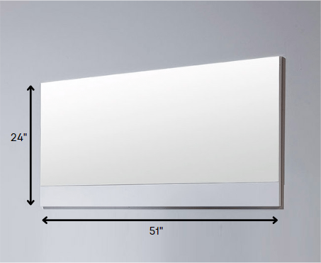 24" White Framed Bathroom Vanity Mirror