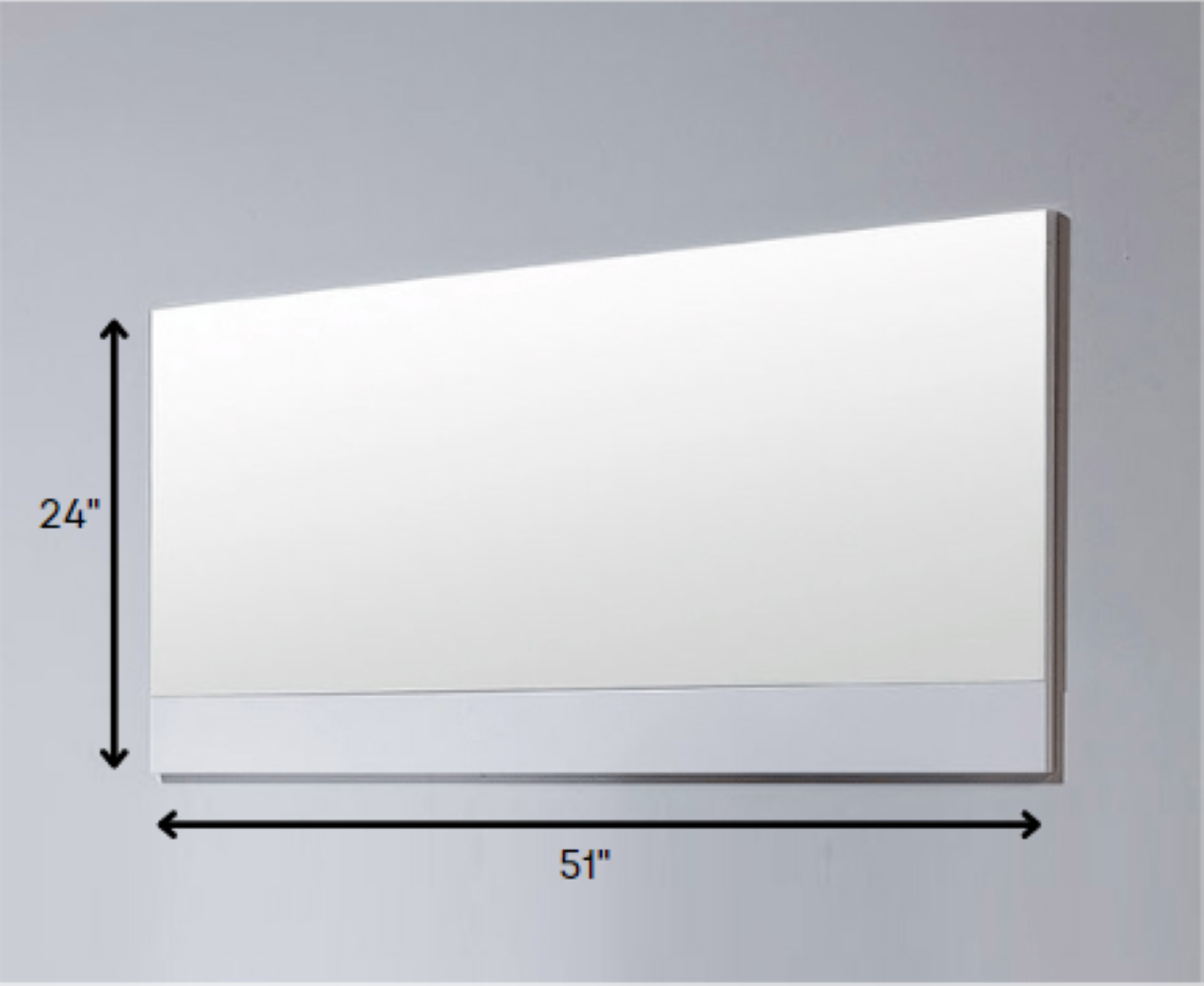 24" White Framed Bathroom Vanity Mirror