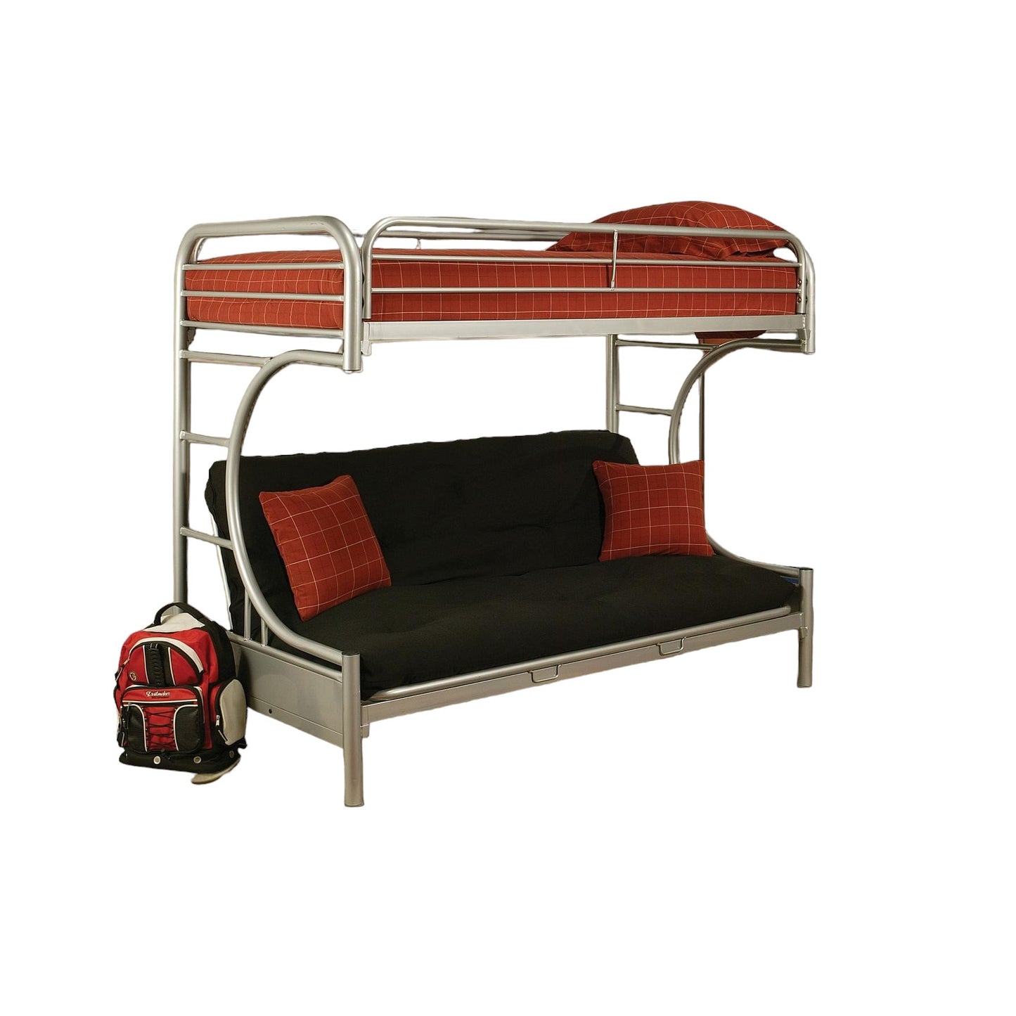 Black Twin Over Full Contemporary Metal Bunk Bed