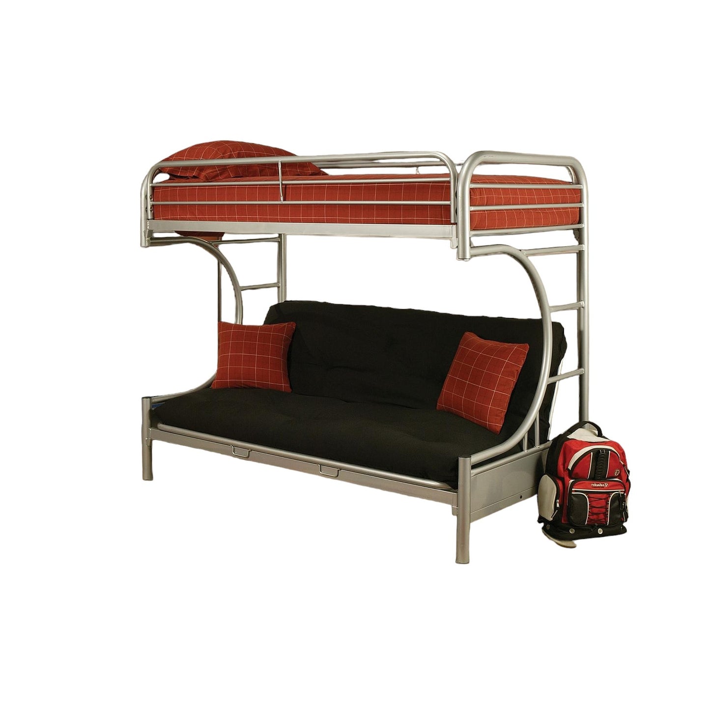 Black Twin Over Full Contemporary Metal Bunk Bed