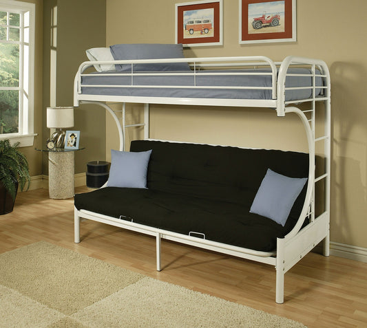 78" X 41" X 65" Twin Over Full Silver Metal Tube Bunk Bed
