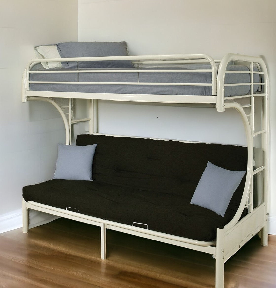 Black Twin Over Full Contemporary Metal Bunk Bed