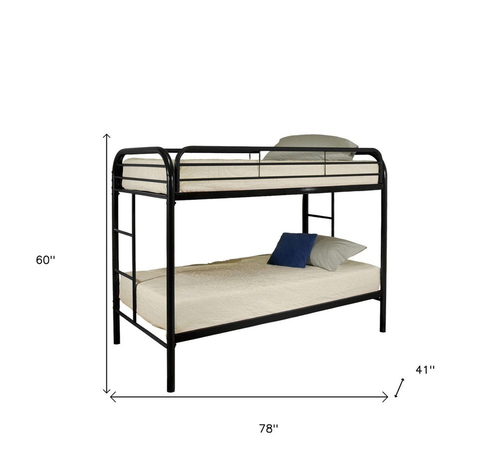 White Twin Over Twin Metal Bunk Bed
