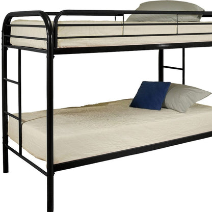 White Twin Over Twin Metal Bunk Bed