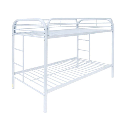 White Twin Over Twin Metal Bunk Bed