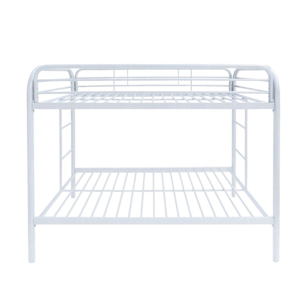 White Twin Over Twin Metal Bunk Bed
