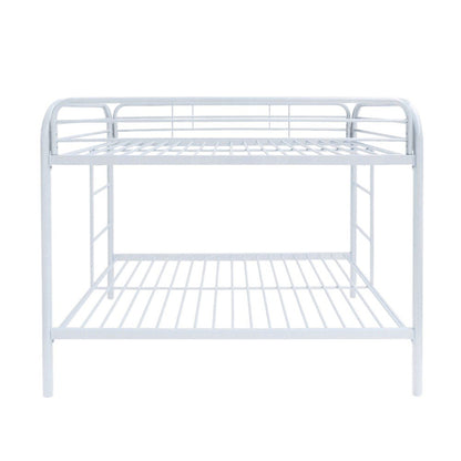 White Twin Over Twin Metal Bunk Bed