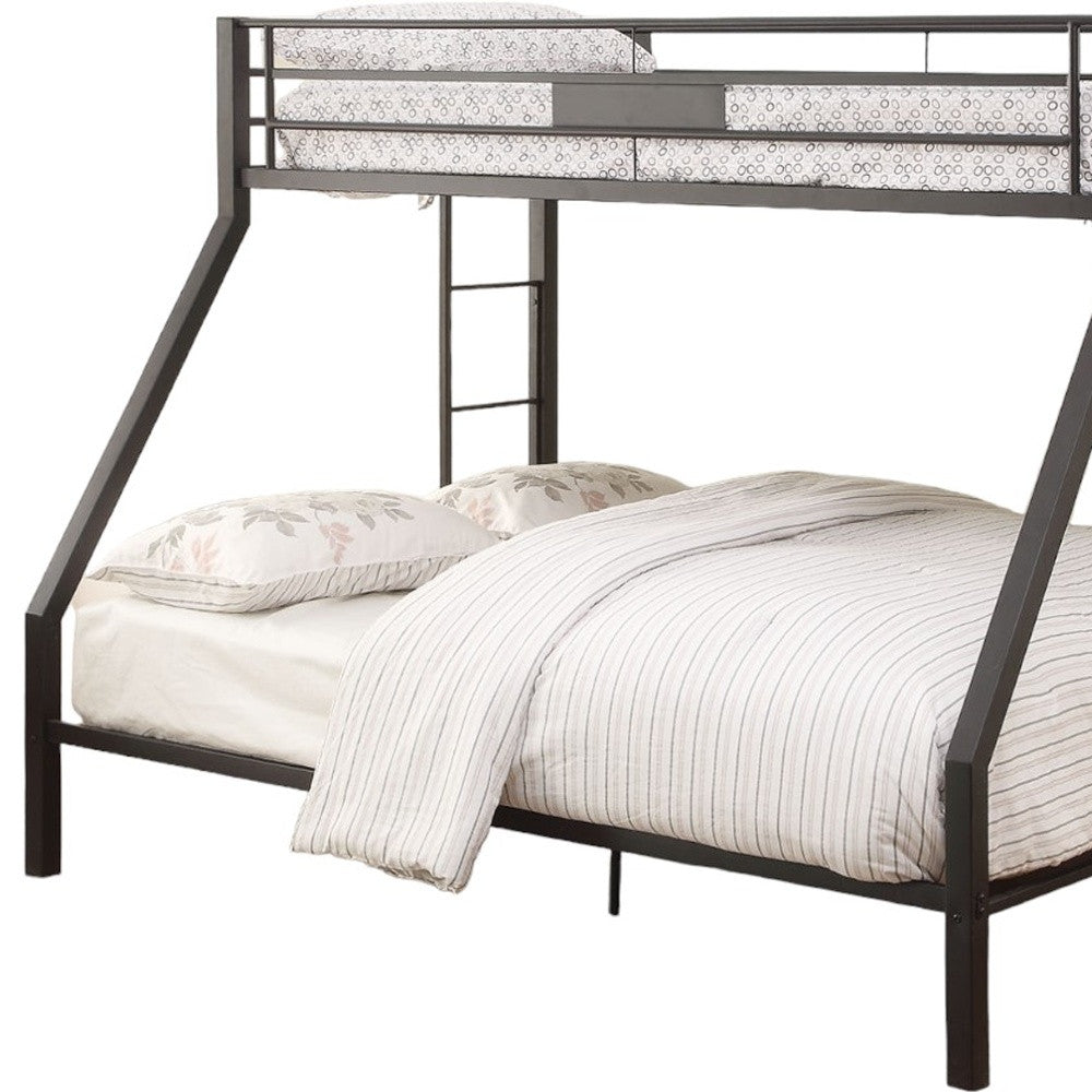 83" X 63" X 65" Sandy Black Metal Twin Xl Over Queen Bunk Bed