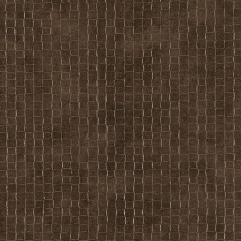 Cocoa-brown crocodile-embossed upholstery fabric texture.