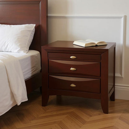 Elegant White 3 Drawer Nightstand