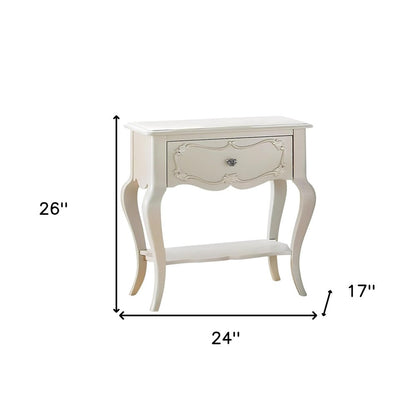 26" Solid Wood And Mirrored Glass Nightstand