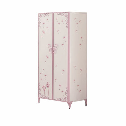 67" Light Purple And White Steel Two Door Combo Dresser