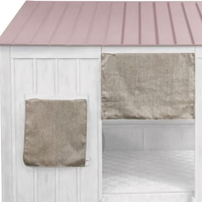 White Solid Wood Full House Bed