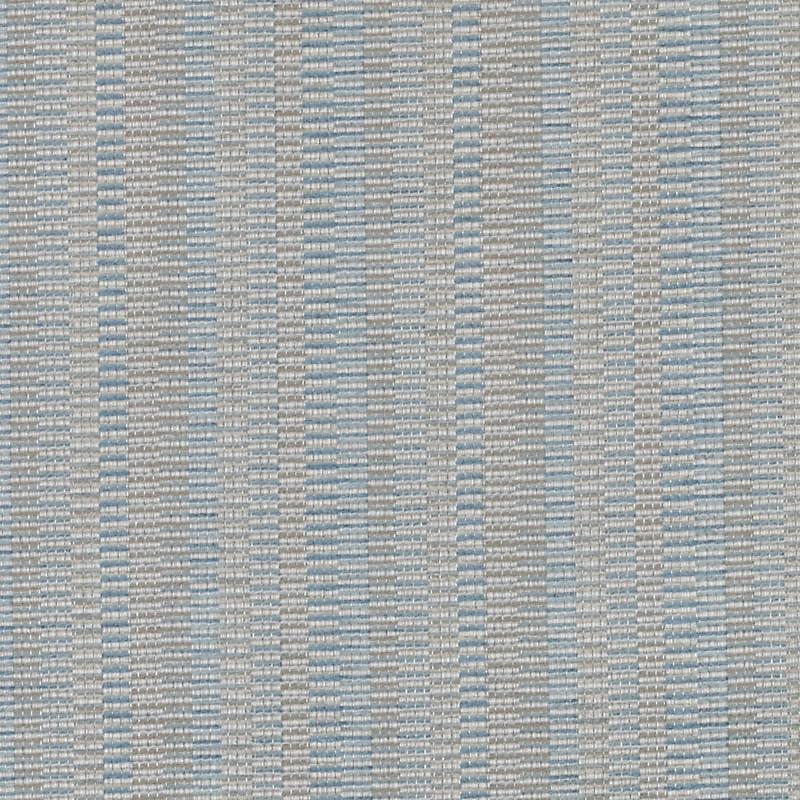 Woven striped fabric in light blue and beige, textured textile for upholstery or home decor.