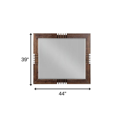 Reclaimed Oak Finish Rectangular Mirror