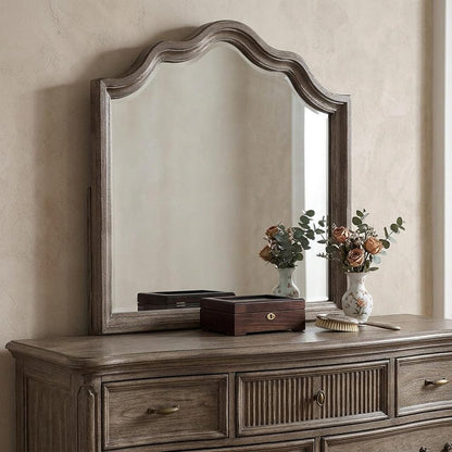 40" Gray Solid Wood Arch Dresser Mount Framed Mirror