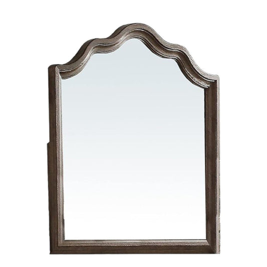 40" Gray Solid Wood Arch Dresser Mount Framed Mirror