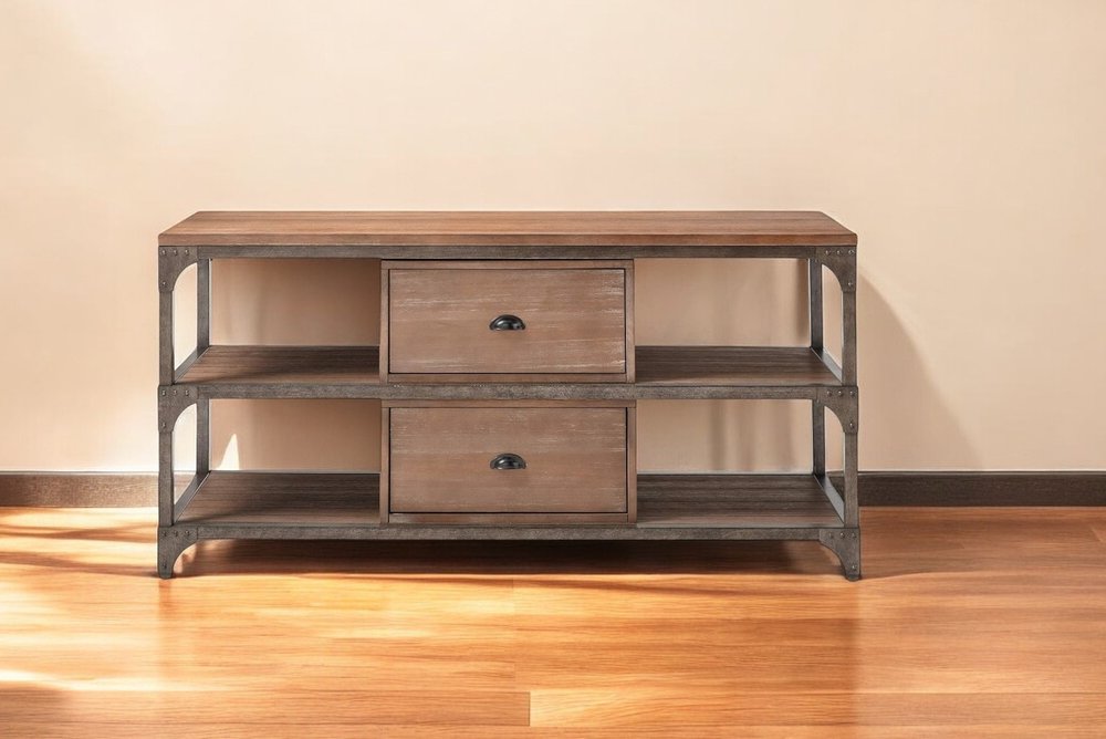 60" Enclosed and Open Storage TV Stand