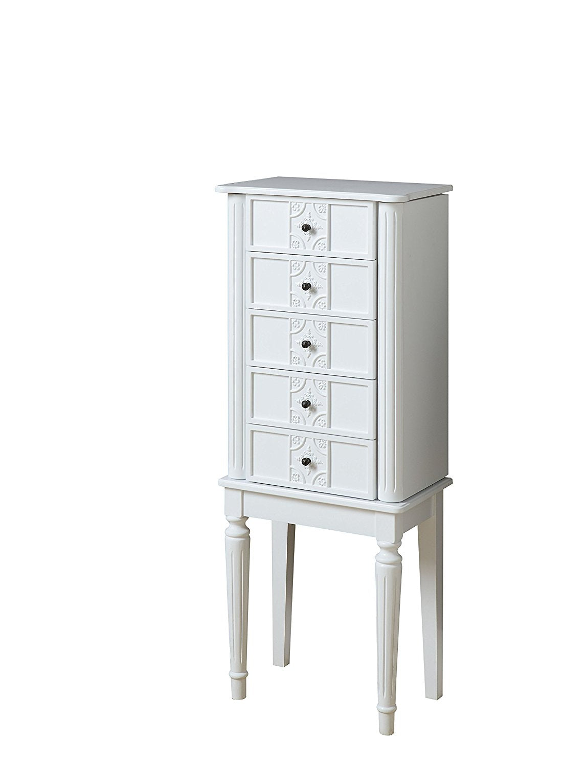 40" Silver 5 Mirrored Nightstand