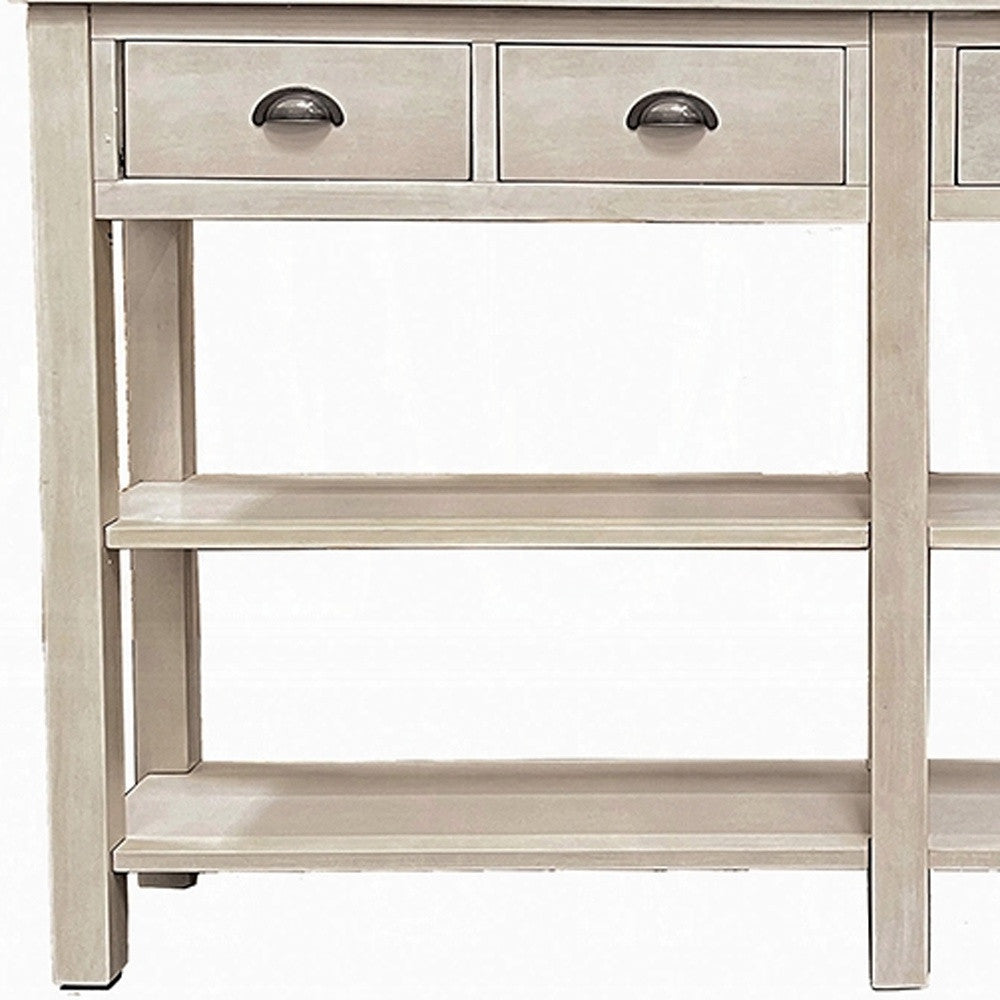 72" Cream Solid Wood Console Table