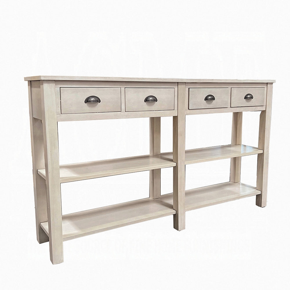 72" Cream Solid Wood Console Table