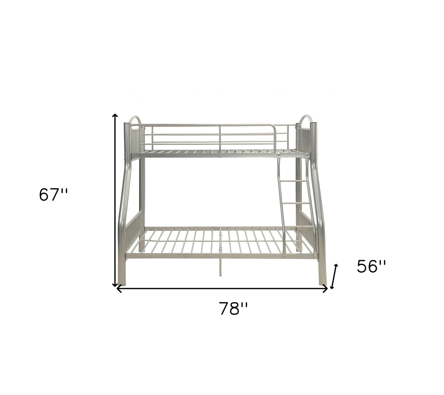 78" X 56" X 67" Twin Over Full Black Bunk Bed