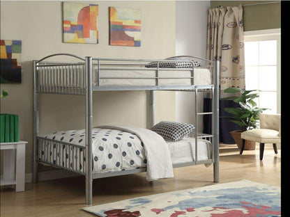 Silver Full Over Full Metal Bunk Bed