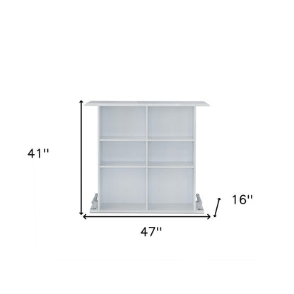 47" White Wood Rectangular Bar Table