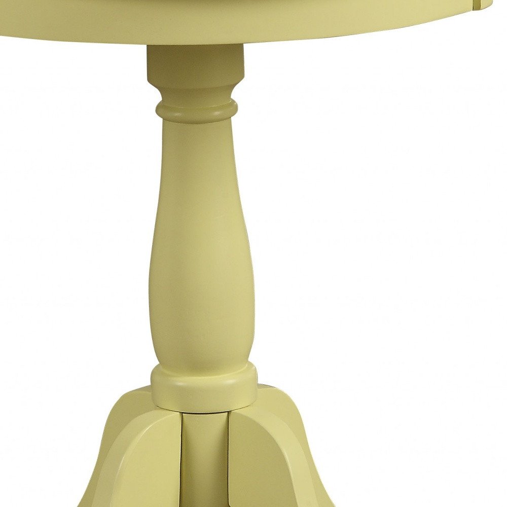 22" Black Wood Round Pedestal End Table