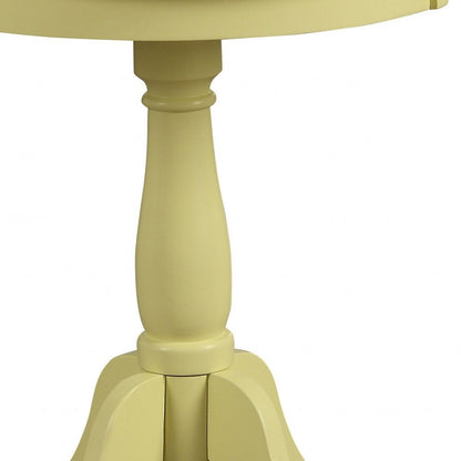 22" Black Wood Round Pedestal End Table