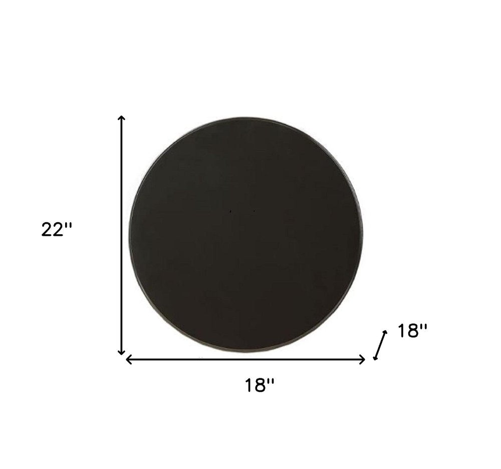 22" Black Wood Round Pedestal End Table