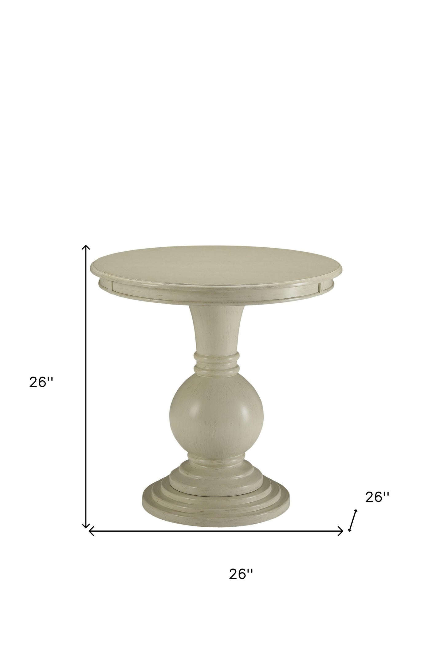 26" White Solid And Manufactured Wood Round End Table