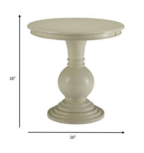 26" White Solid And Manufactured Wood Round End Table