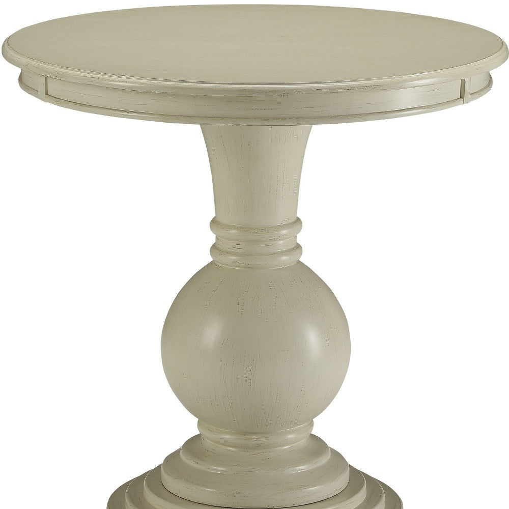 26" White Solid And Manufactured Wood Round End Table