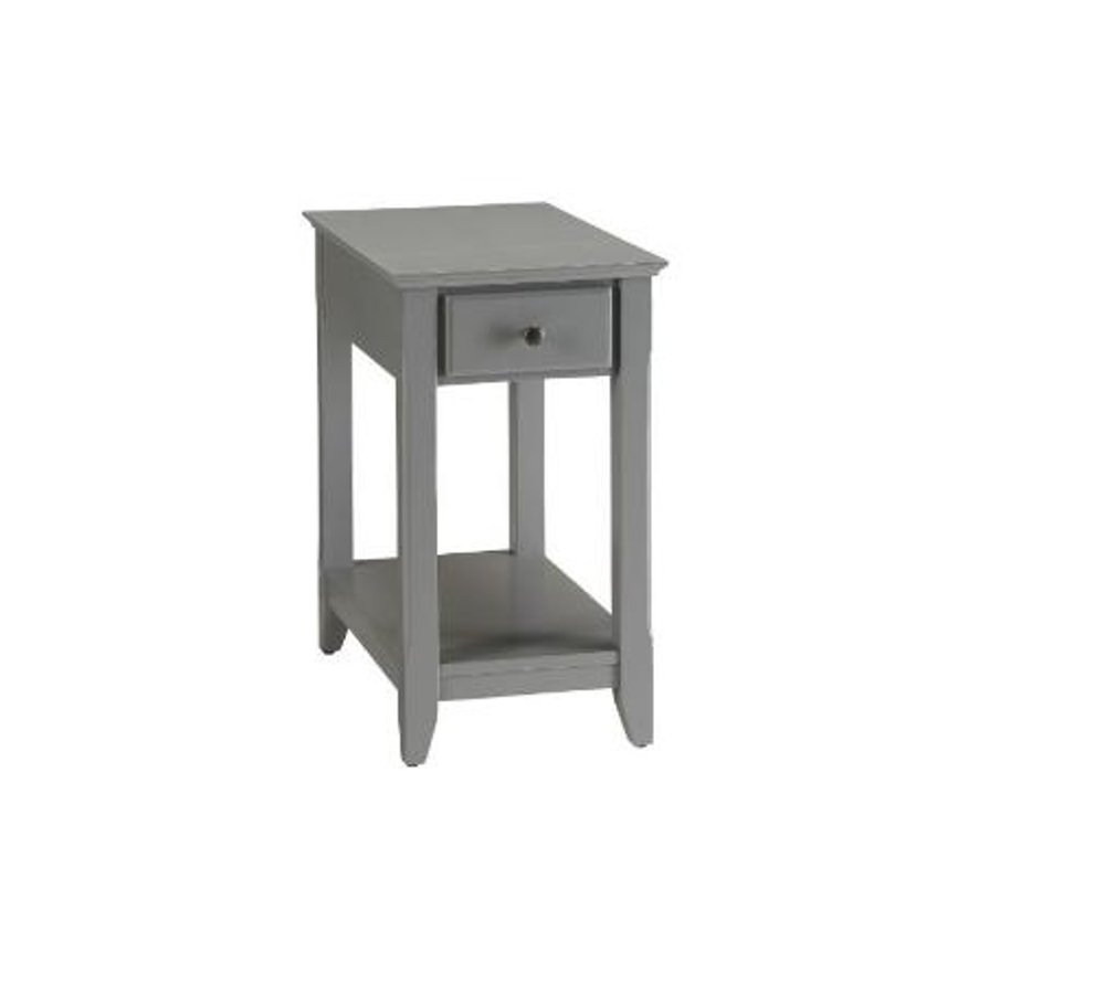 23" Walnut Wood End Table With Drawer And Shelf