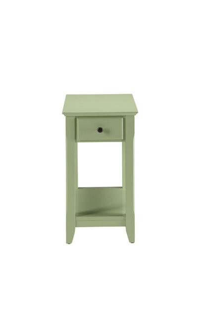 23" Walnut Wood End Table With Drawer And Shelf