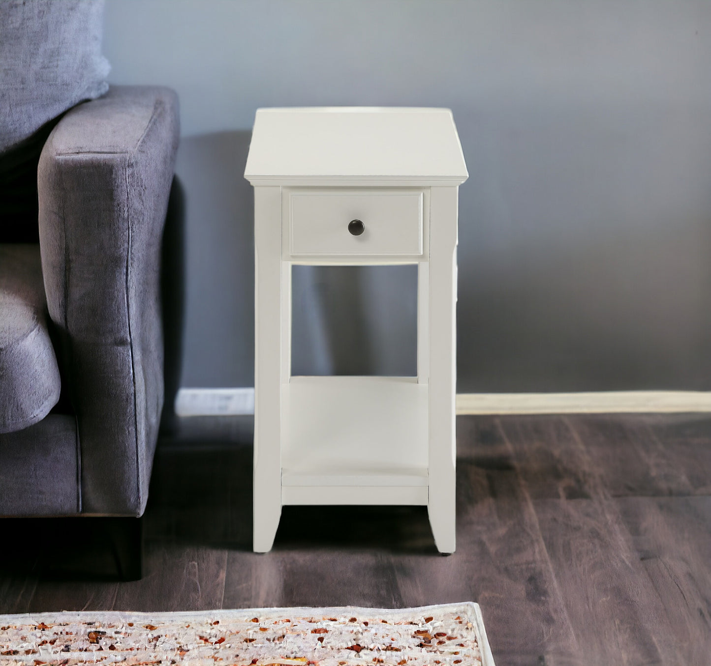 23" Gray Solid and Manufactured Wood End Table