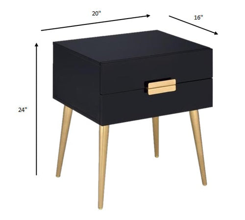 Sleek Two Drawer End Table