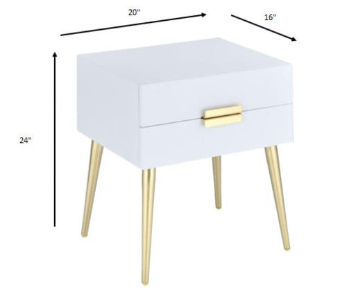 Sleek Two Drawer End Table