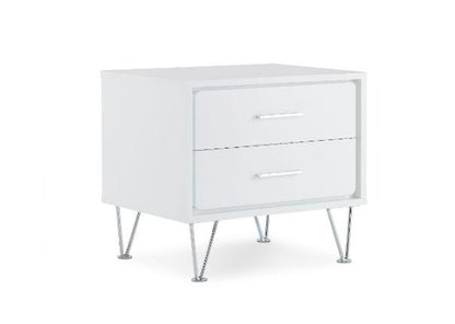 18" Brown Wood Two Drawer Nightstand