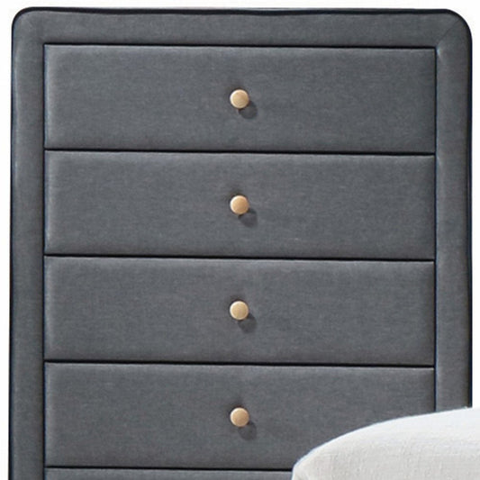 32" Light Gray Wood Five Drawer Dresser