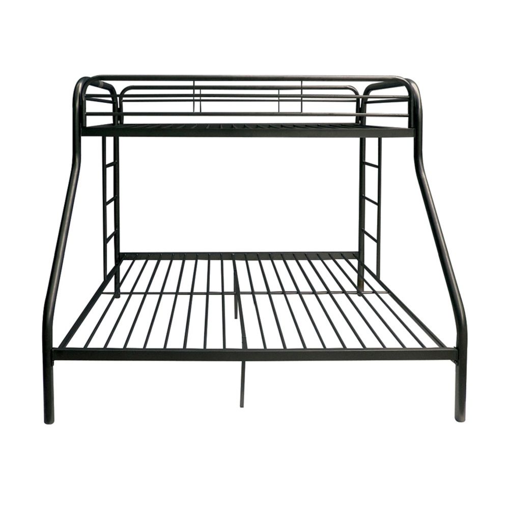 White Twin Over Full Contemporary Metal Bunk Bed