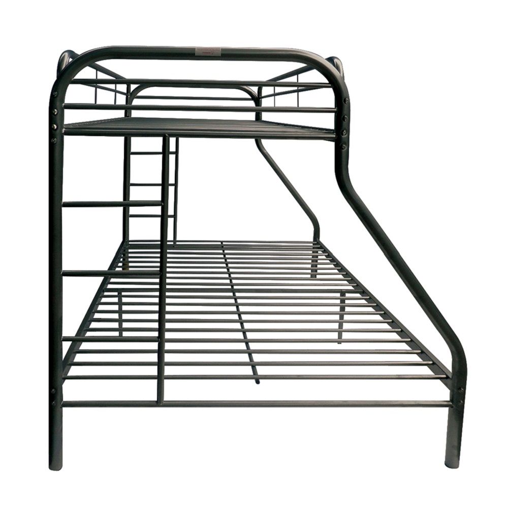 White Twin Over Full Contemporary Metal Bunk Bed