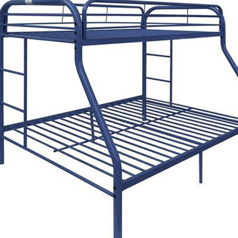 White Twin Over Full Contemporary Metal Bunk Bed