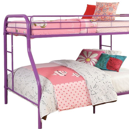 78" X 54" X 60" Twin Over Full Purple Metal Tube Bunk Bed