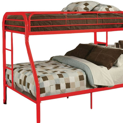 78" X 54" X 60" Twin Over Full Purple Metal Tube Bunk Bed